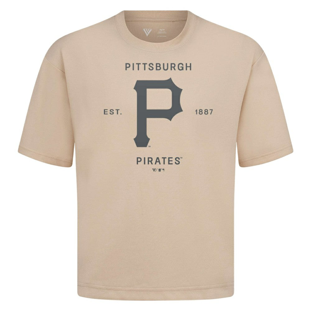 Pittsburgh Pirates Levelwear Crossway Oversized Luxe Signature Knit T-Shirt - MLB