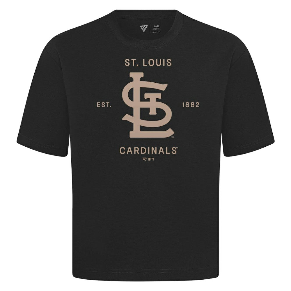St. Louis Cardinals Levelwear Crossway Oversized Luxe Signature Knit T-Shirt - MLB