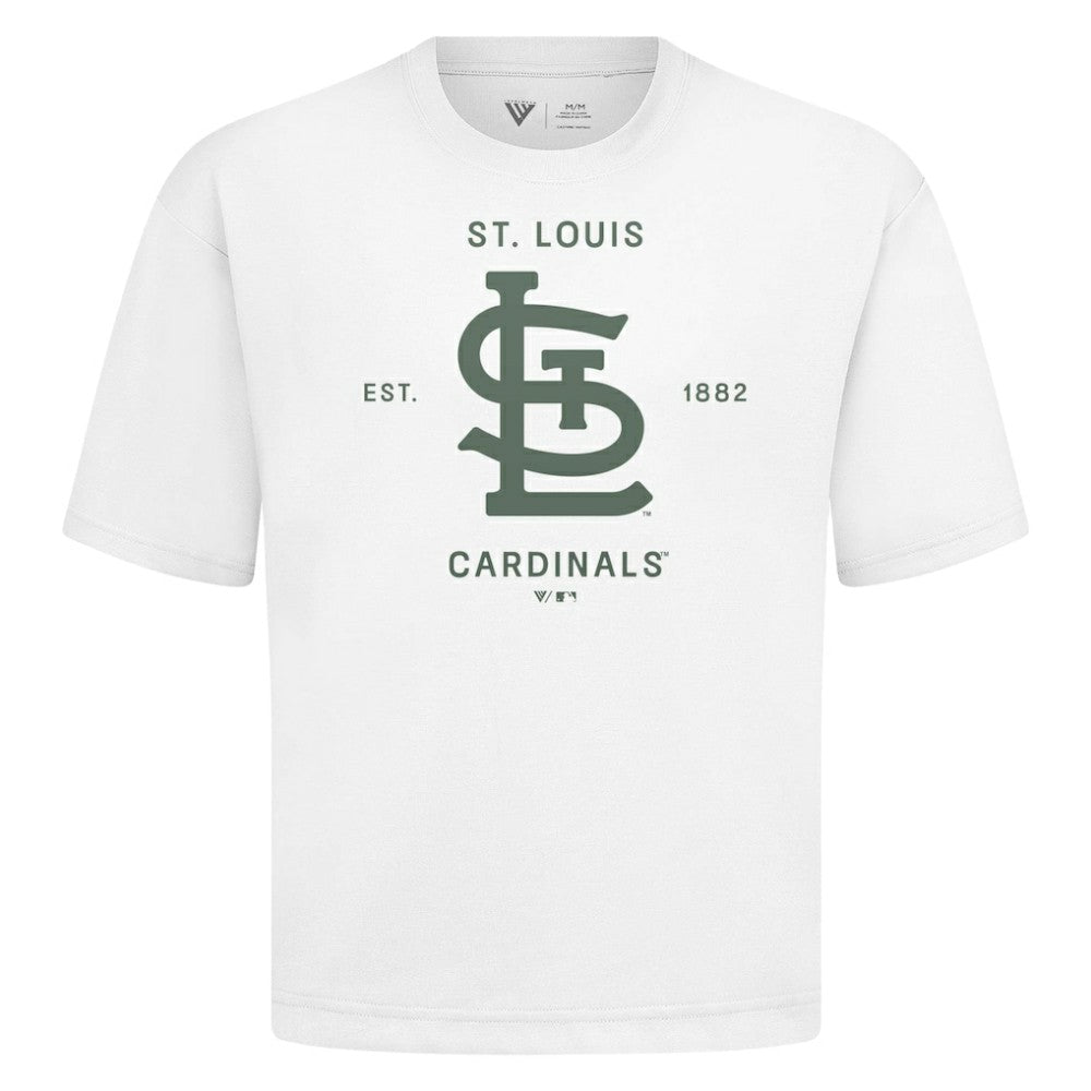 St. Louis Cardinals Levelwear Crossway Oversized Luxe Signature Knit T-Shirt - MLB