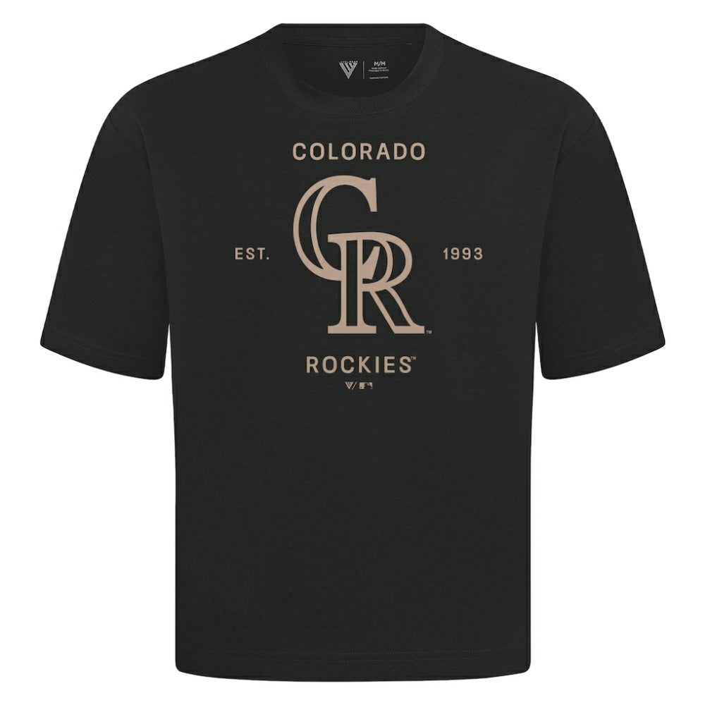 Colorado Rockies Levelwear Crossway Oversized Luxe Signature Knit T-Shirt - MLB