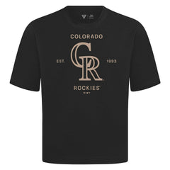 Colorado Rockies Levelwear Crossway Oversized Luxe Signature Knit T-Shirt - MLB
