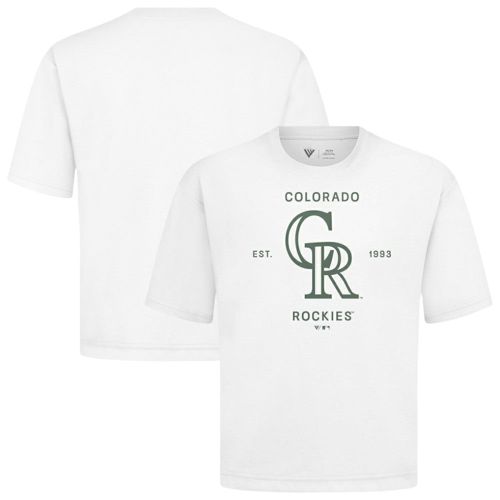 Colorado Rockies Levelwear Crossway Oversized Luxe Signature Knit T-Shirt - MLB
