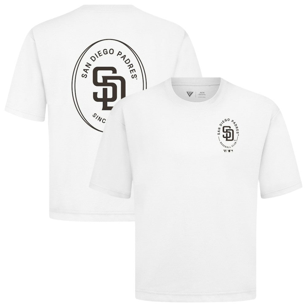 San Diego Padres Levelwear Signet Oversized Luxe Signature Knit T-Shirt - MLB