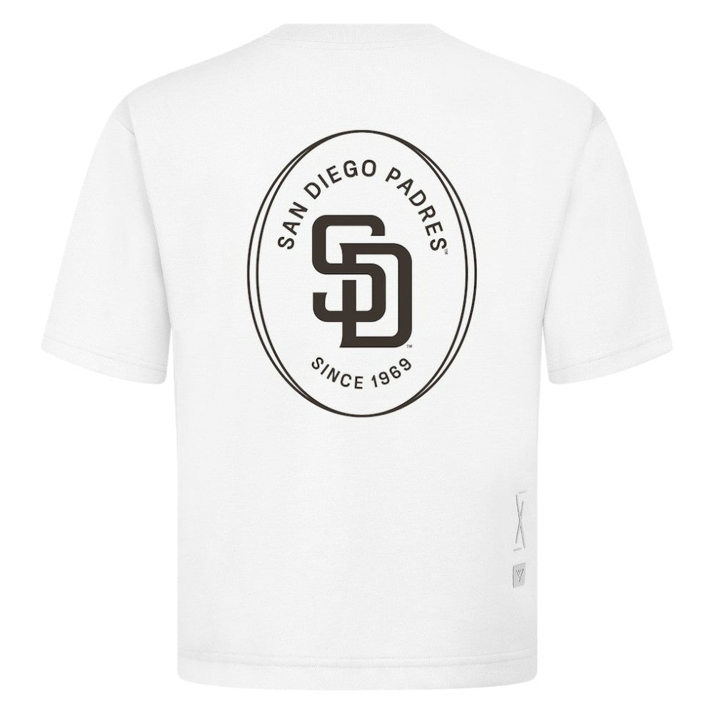 San Diego Padres Levelwear Signet Oversized Luxe Signature Knit T-Shirt - MLB