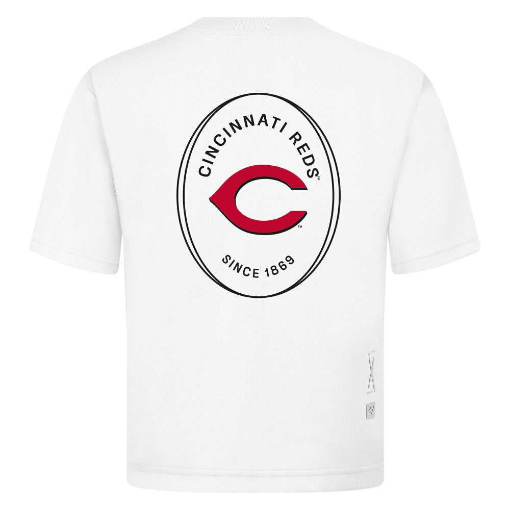 Cincinnati Reds Levelwear Signet Oversized Luxe Signature Knit T-Shirt - MLB