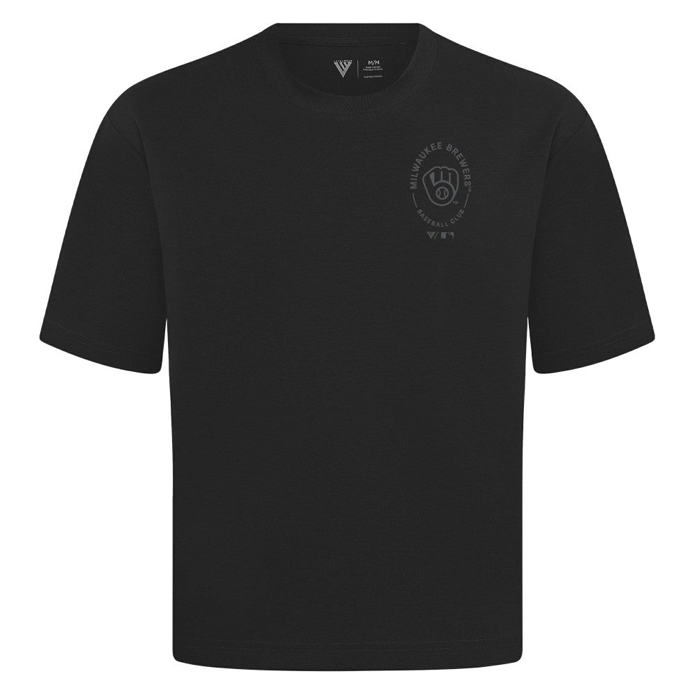 Milwaukee Brewers Levelwear Signet Oversized Luxe Signature Knit T-Shirt - MLB