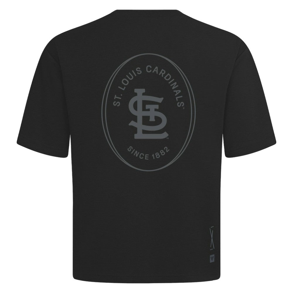 St. Louis Cardinals Levelwear Signet Oversized Luxe Signature Knit T-Shirt - MLB