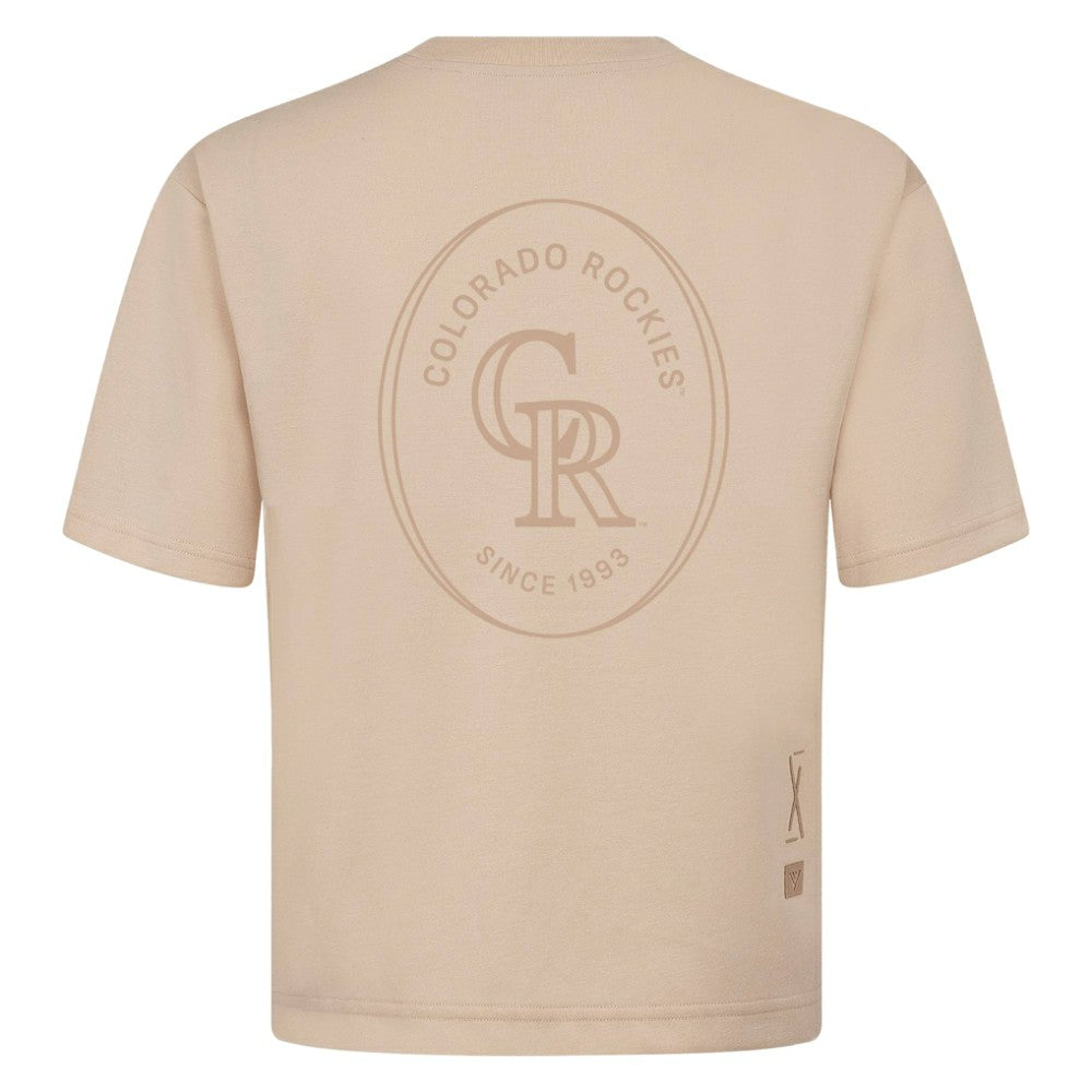 Colorado Rockies Levelwear Signet Oversized Luxe Signature Knit T-Shirt - MLB