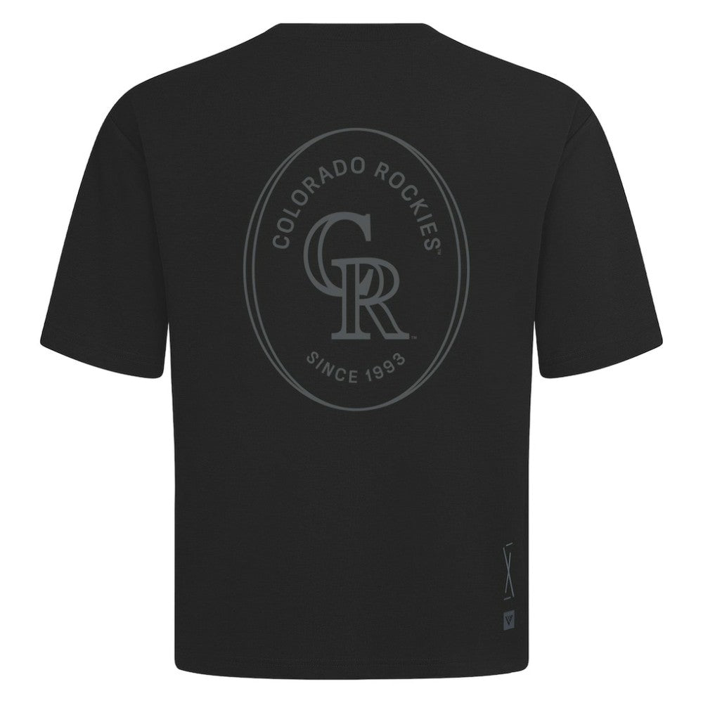 Colorado Rockies Levelwear Signet Oversized Luxe Signature Knit T-Shirt - MLB