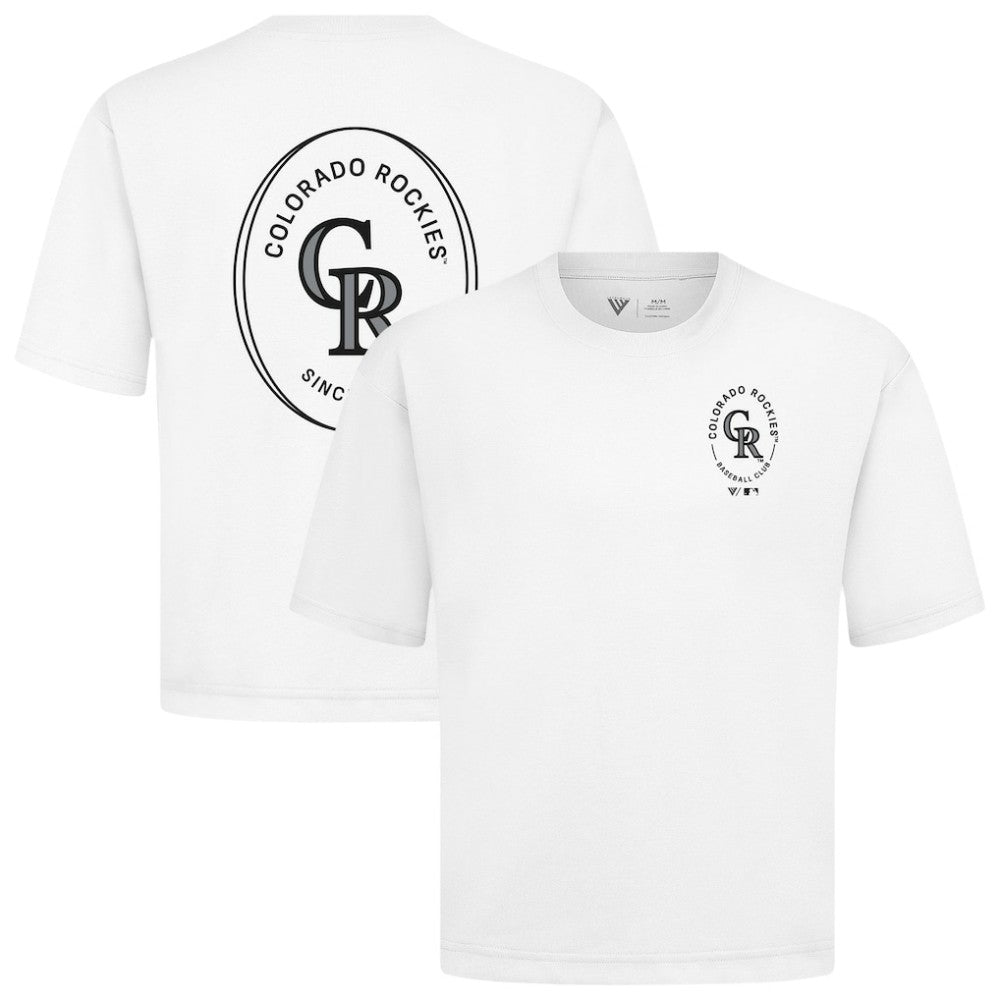 Colorado Rockies Levelwear Signet Oversized Luxe Signature Knit T-Shirt - MLB