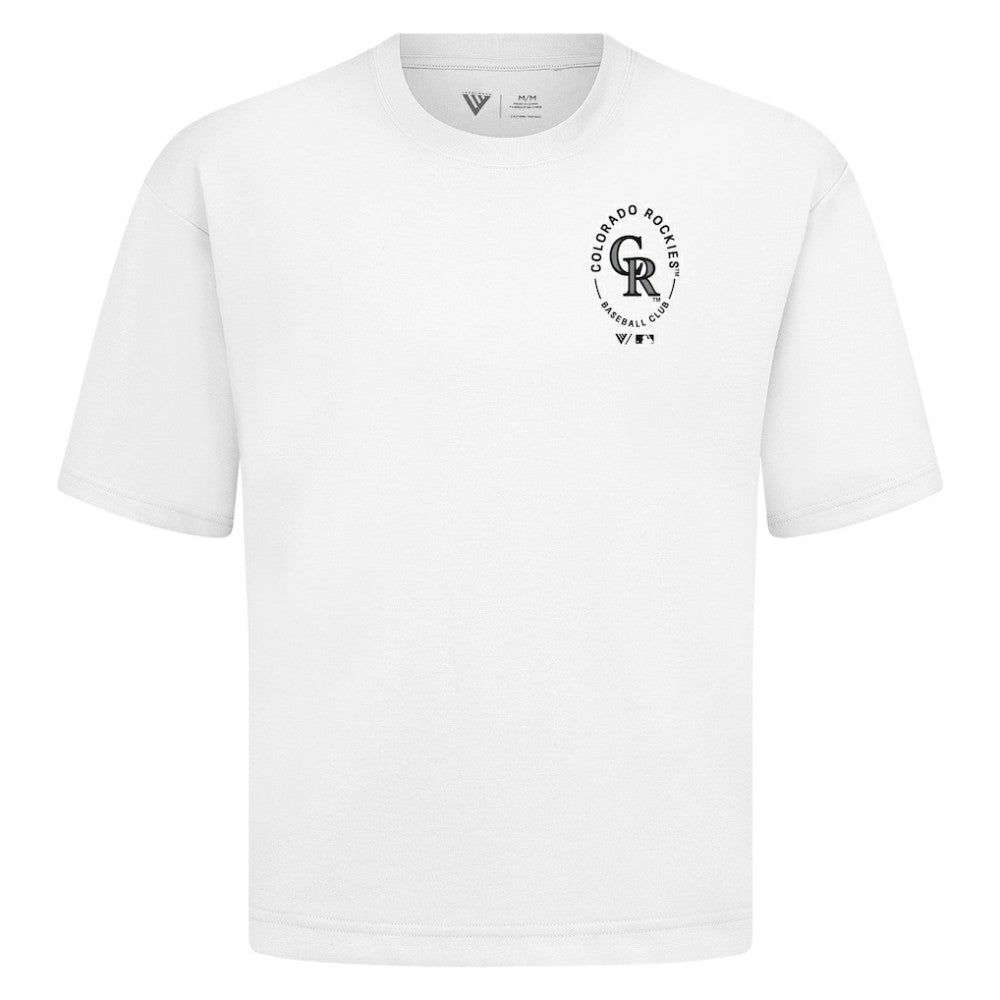 Colorado Rockies Levelwear Signet Oversized Luxe Signature Knit T-Shirt - MLB
