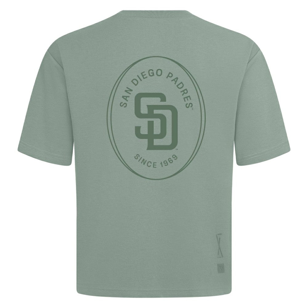 San Diego Padres Levelwear Signet Oversized Luxe Signature Knit T-Shirt - MLB