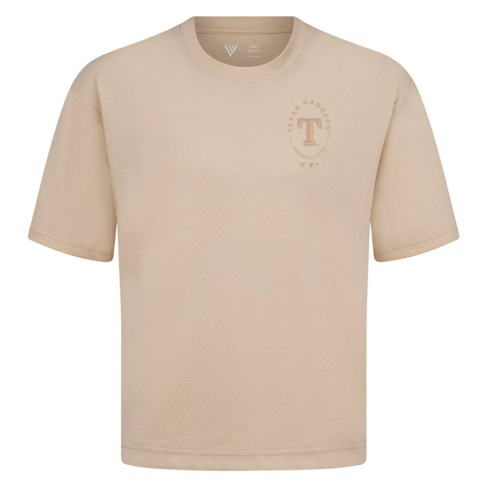Texas Rangers Levelwear Signet Oversized Luxe Signature Knit T-Shirt - MLB