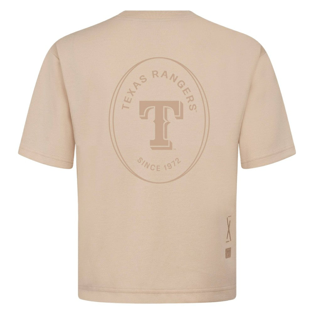 Texas Rangers Levelwear Signet Oversized Luxe Signature Knit T-Shirt - MLB