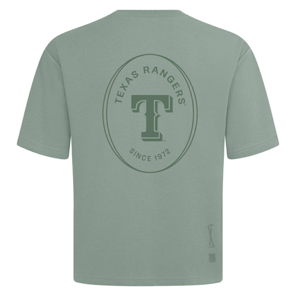 Texas Rangers Levelwear Signet Oversized Luxe Signature Knit T-Shirt - MLB
