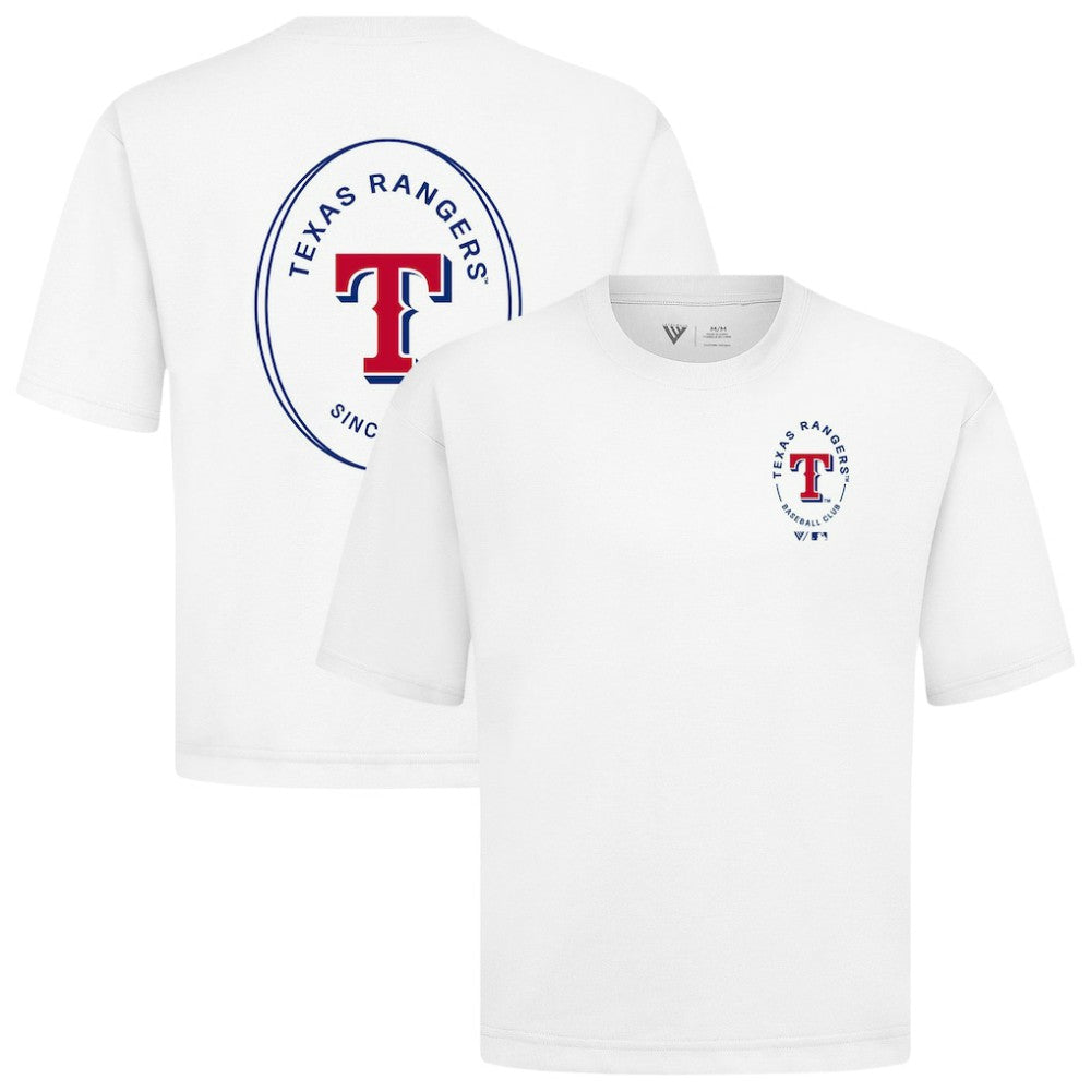 Texas Rangers Levelwear Signet Oversized Luxe Signature Knit T-Shirt - MLB