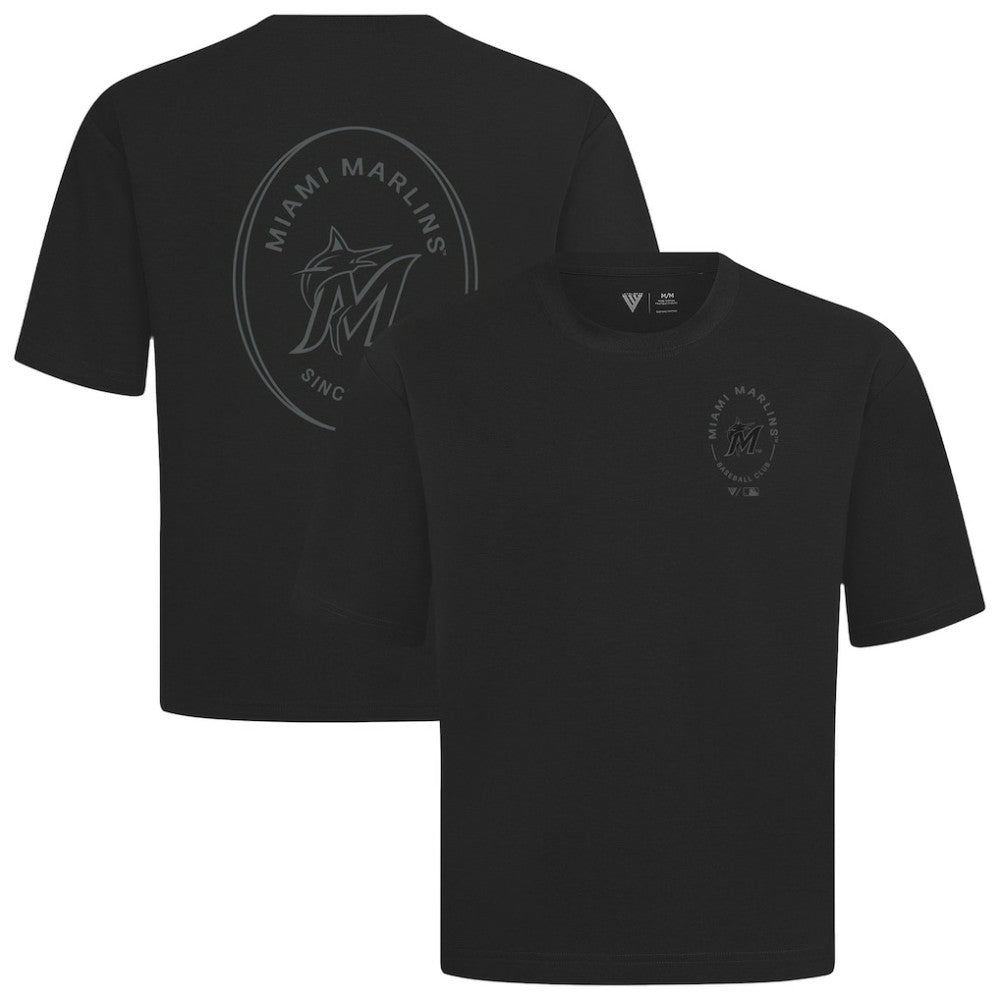 Miami Marlins Levelwear Signet Oversized Luxe Signature Knit T-Shirt - MLB