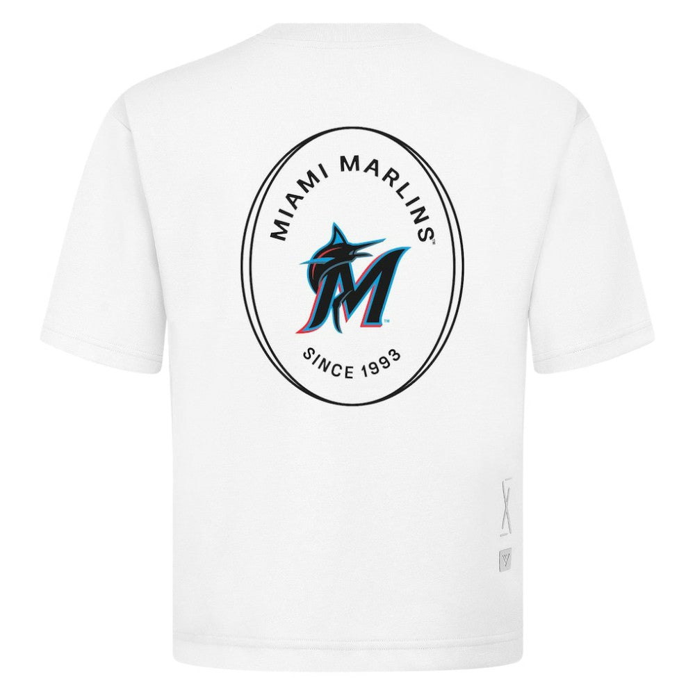 Miami Marlins Levelwear Signet Oversized Luxe Signature Knit T-Shirt - MLB