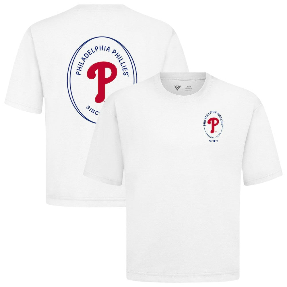 Philadelphia Phillies Levelwear Signet Oversized Luxe Signature Knit T-Shirt - MLB