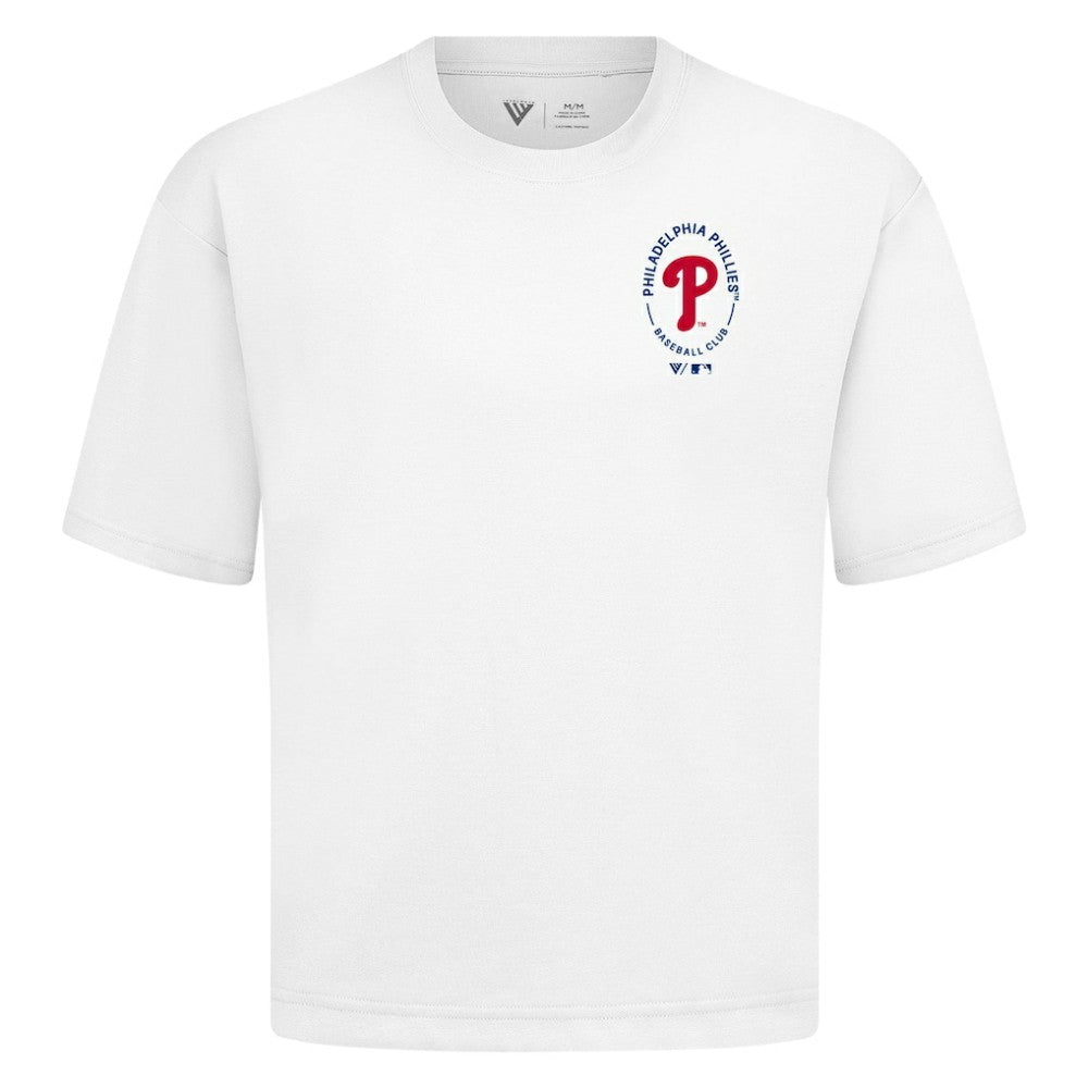 Philadelphia Phillies Levelwear Signet Oversized Luxe Signature Knit T-Shirt - MLB