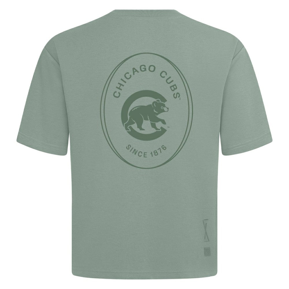 Chicago Cubs Levelwear Signet Oversized Luxe Signature Knit T-Shirt - MLB