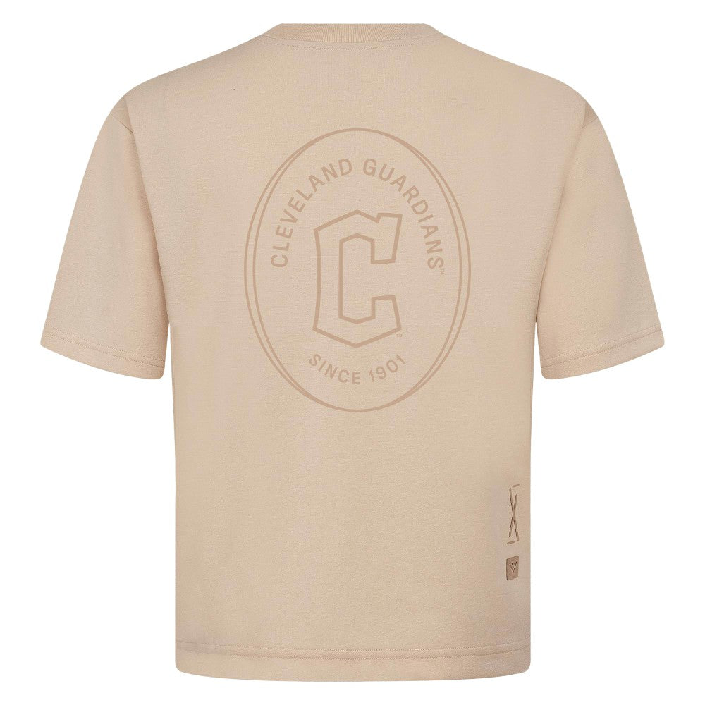 Cleveland Guardians Levelwear Signet Oversized Luxe Signature Knit T-Shirt - MLB