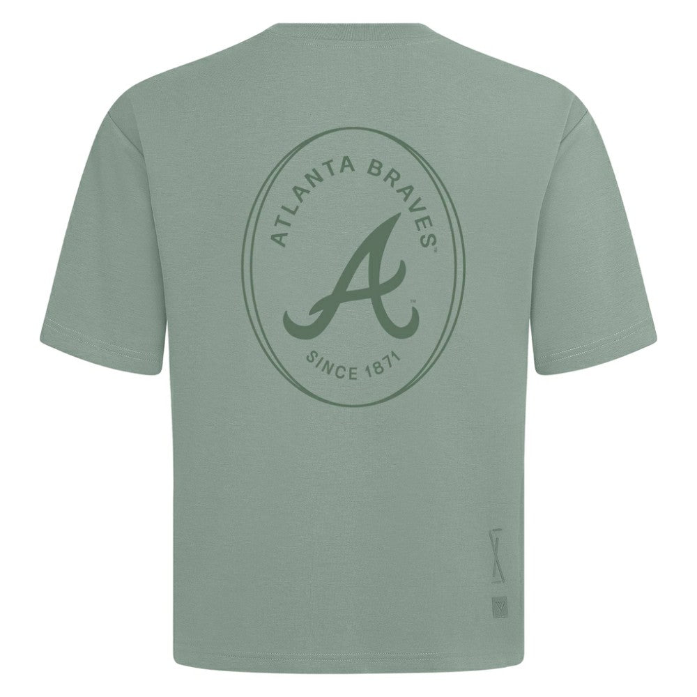 Atlanta Braves Levelwear Register Oversized Luxe Signature Knit T-Shirt - MLB
