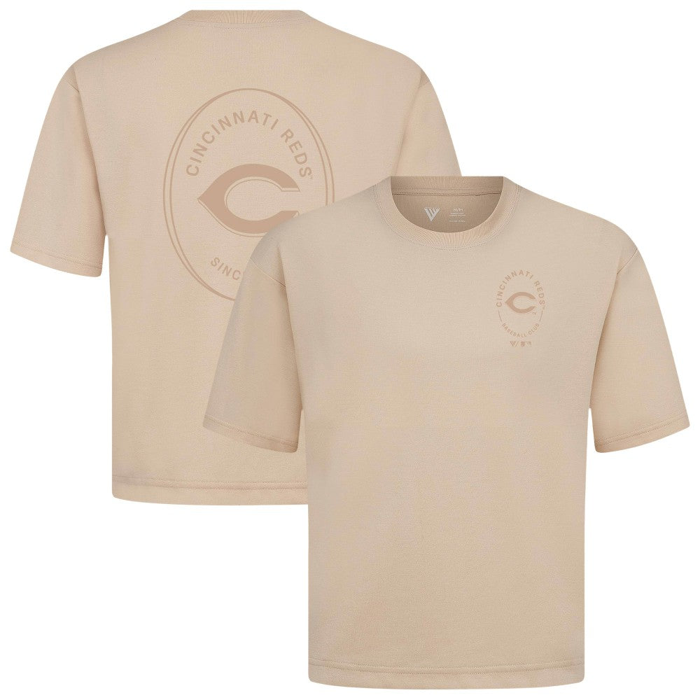 Cincinnati Reds Levelwear Register Oversized Luxe Signature Knit T-Shirt - MLB