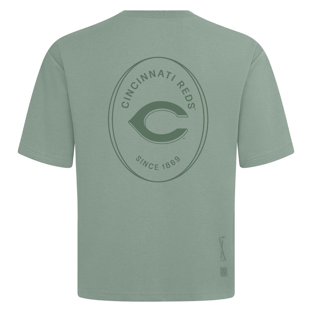 Cincinnati Reds Levelwear Register Oversized Luxe Signature Knit T-Shirt - MLB