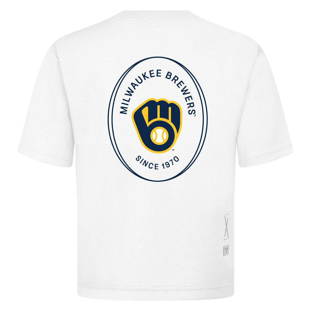 Milwaukee Brewers Levelwear Register Oversized Luxe Signature Knit T-Shirt - MLB