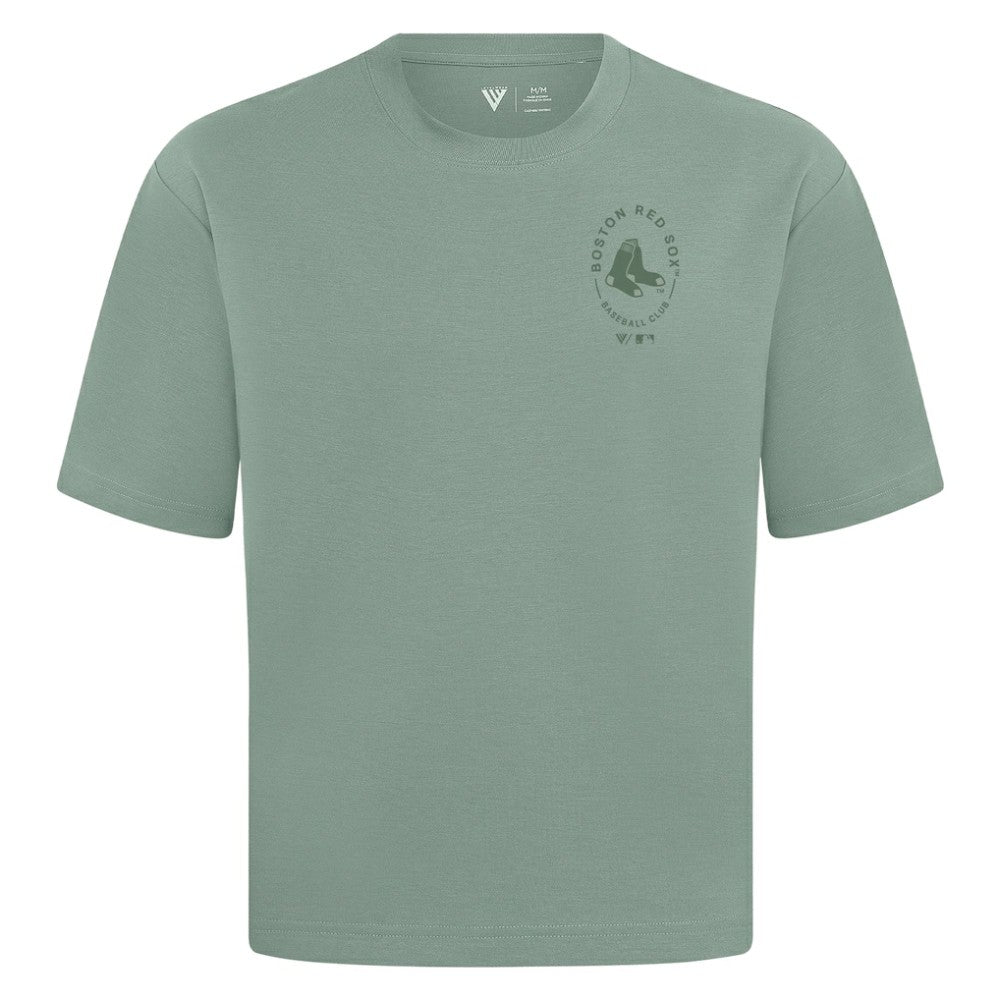 Boston Red Sox Levelwear Register Oversized Luxe Signature Knit T-Shirt - MLB