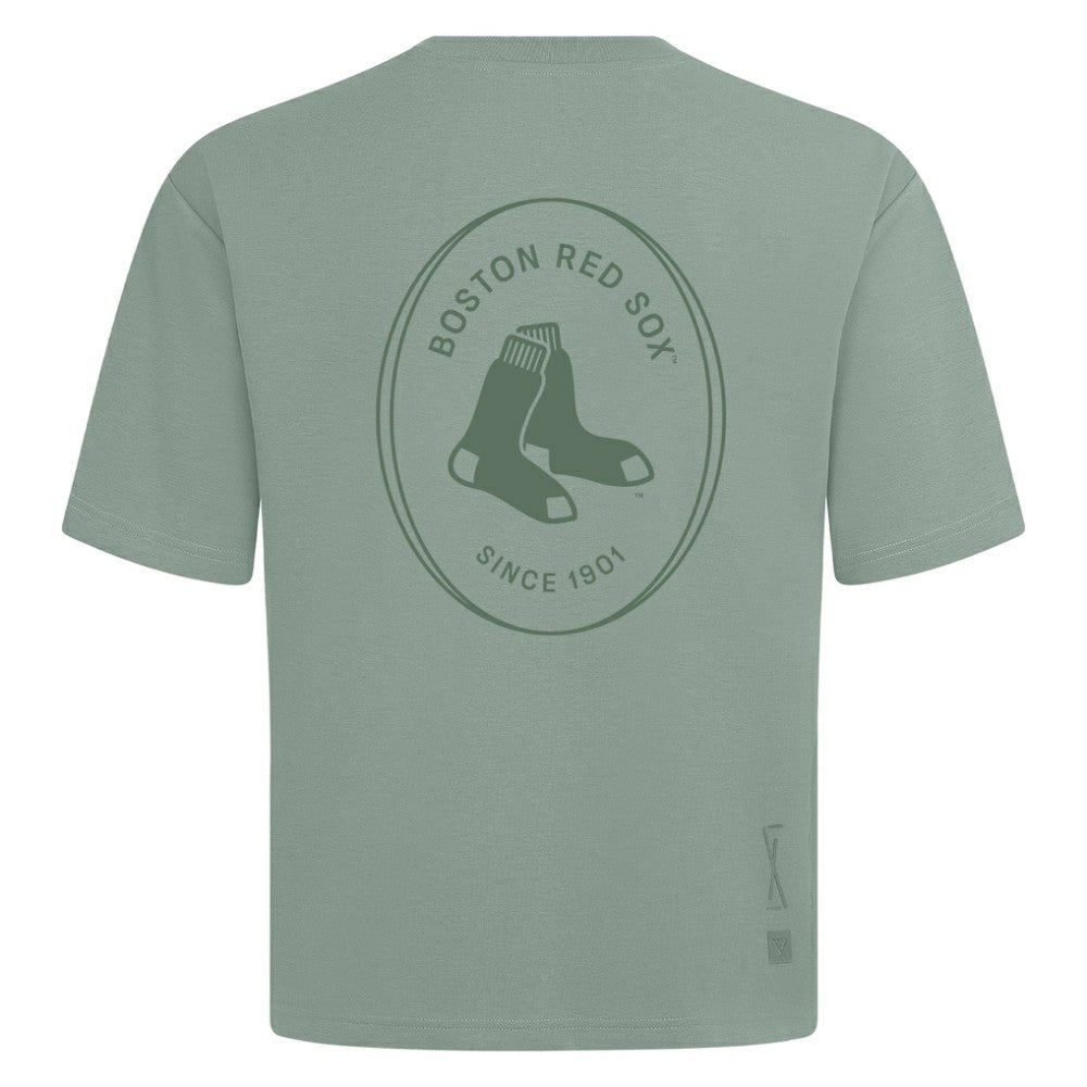 Boston Red Sox Levelwear Register Oversized Luxe Signature Knit T-Shirt - MLB