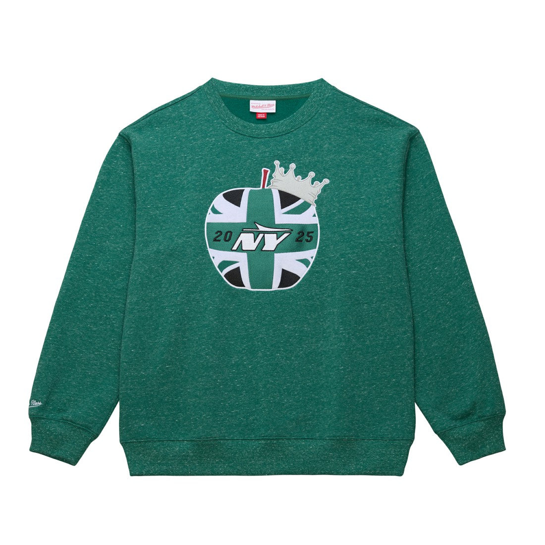 New York Jets Jets In London Throw It Back Fleece Sweatshirt Green | Mitchell & Ness