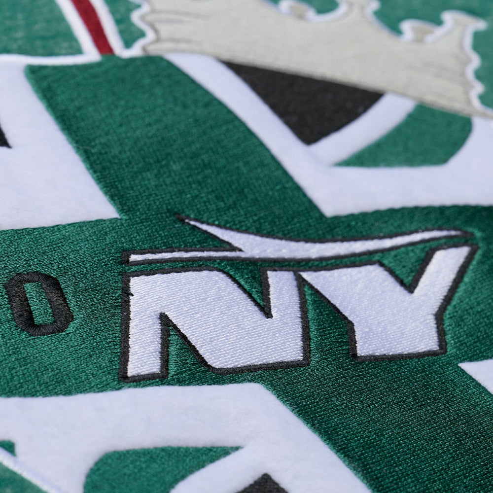 New York Jets Jets In London Throw It Back Fleece Sweatshirt Green | Mitchell & Ness
