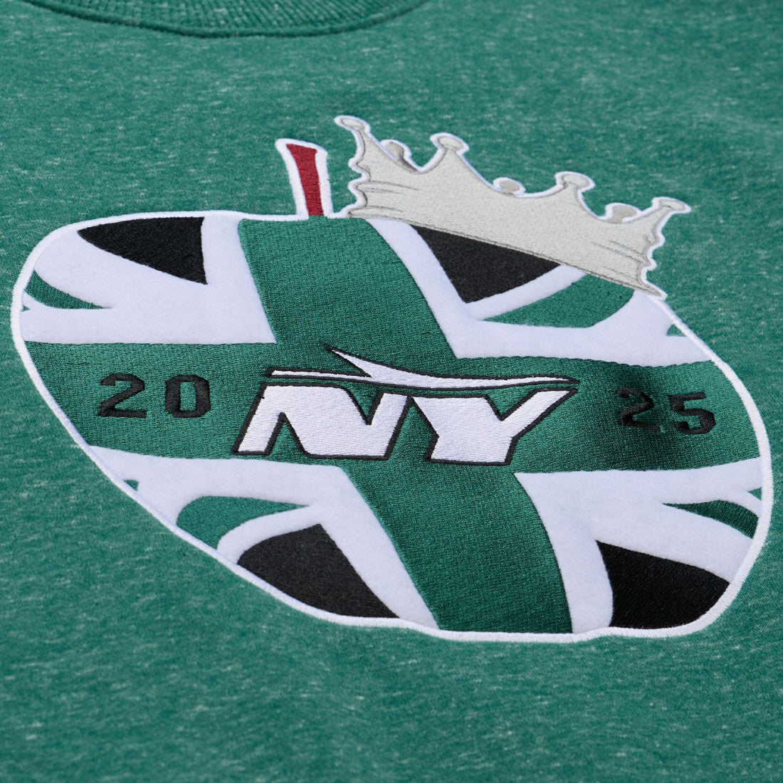 New York Jets Jets In London Throw It Back Fleece Sweatshirt Green | Mitchell & Ness