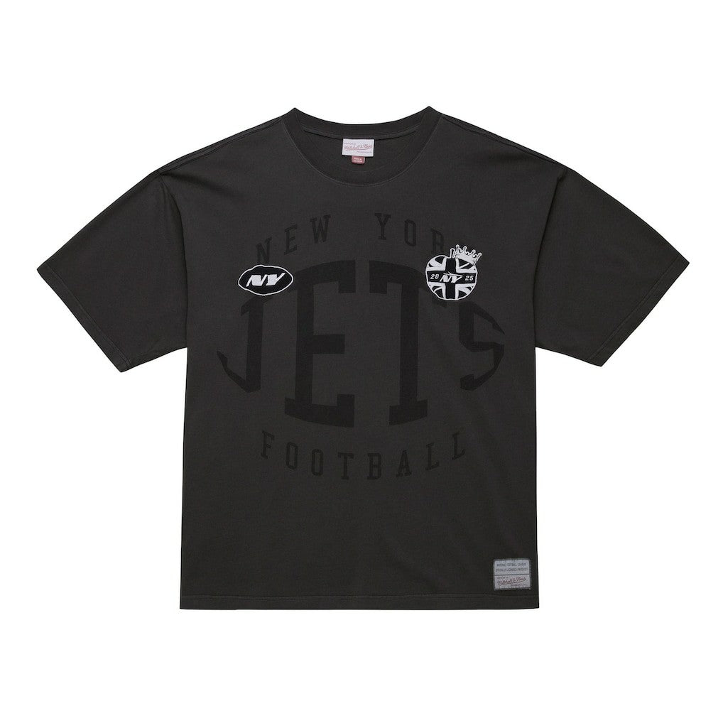 New York Jets Jets In London Downtown Collection Premium T-Shirt Black | Mitchell & Ness