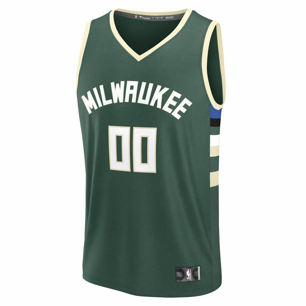 Milwaukee Bucks Fast Break Custom Jersey Icon Edition Green - NBA