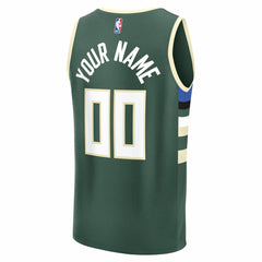 Milwaukee Bucks Fast Break Custom Jersey Icon Edition Green - NBA