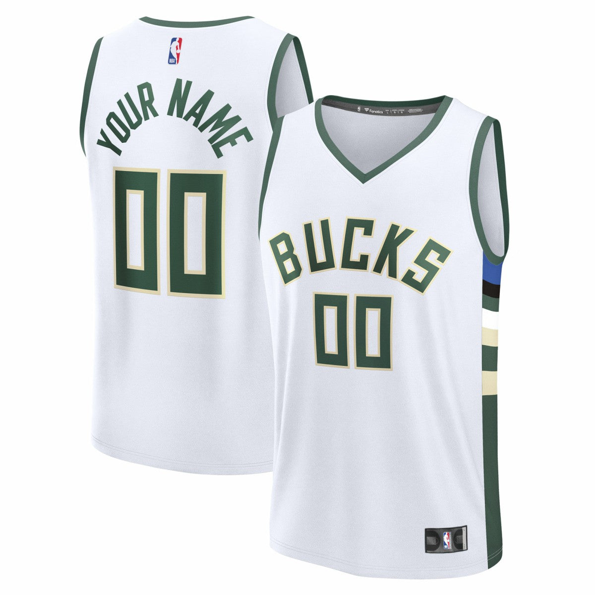 Milwaukee Bucks Fast Break Custom Jersey Association Edition White - NBA