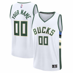Milwaukee Bucks Fast Break Custom Jersey Association Edition White - NBA