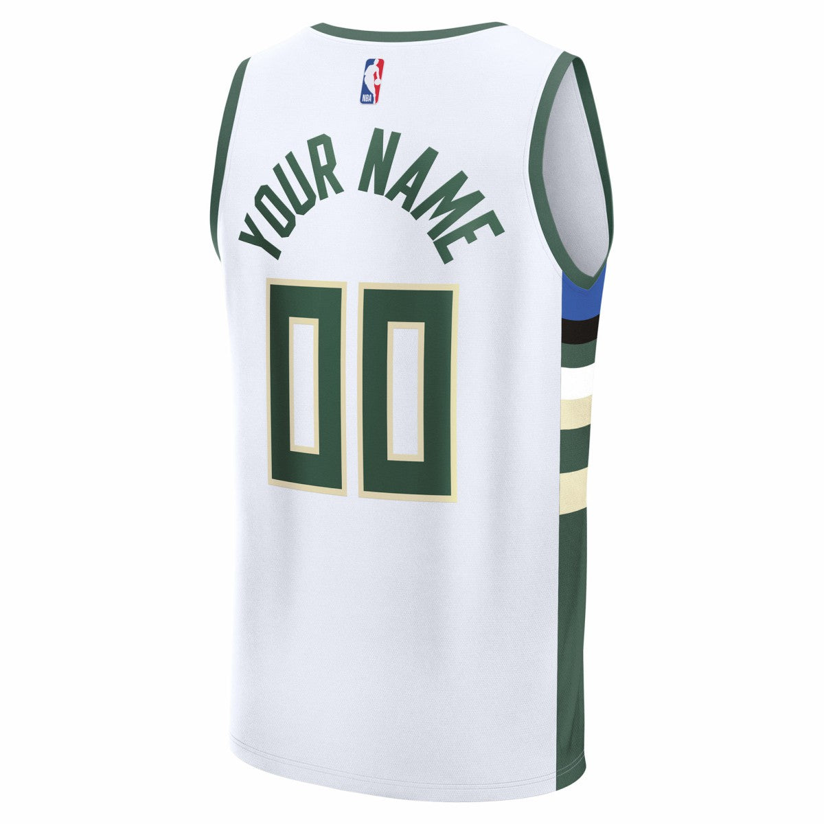 Milwaukee Bucks Fast Break Custom Jersey Association Edition White - NBA