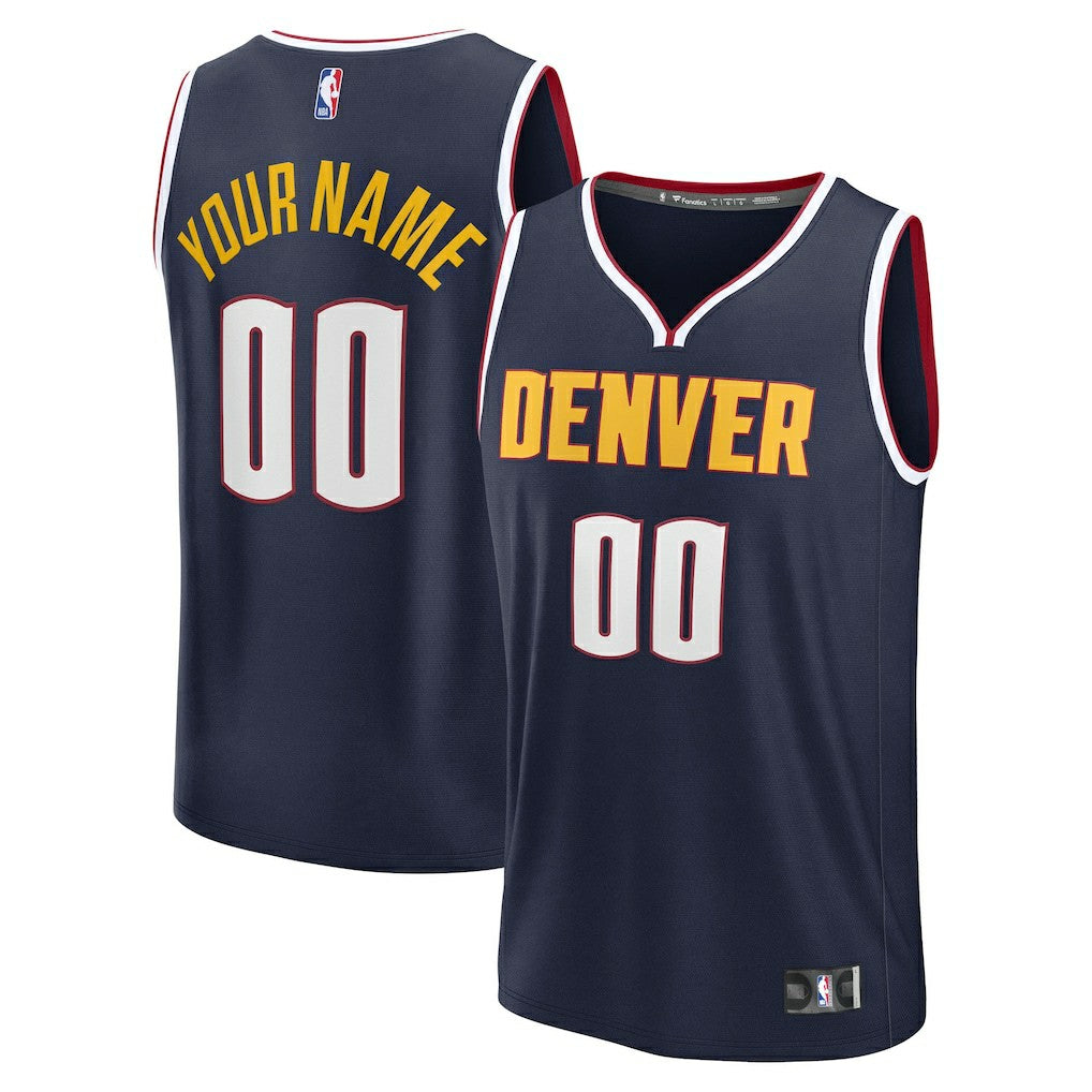 Denver Nuggets Youth Fast Break Custom Replica Jersey Navy Icon Edition - NBA