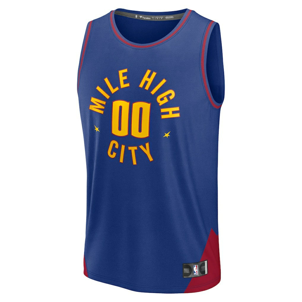 Denver Nuggets Youth Fast Break Custom Replica Jersey Blue Statement Edition - NBA