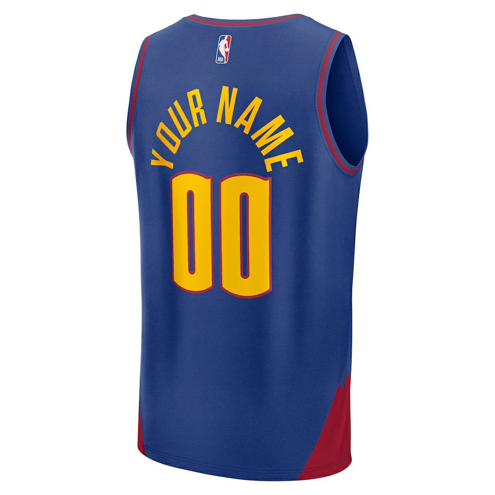 Denver Nuggets Youth Fast Break Custom Replica Jersey Blue Statement Edition - NBA