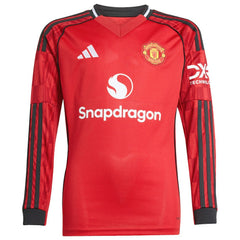 Manchester United Youth Home 2025/26 Replica Long Sleeve Jersey Red | Adidas cheap