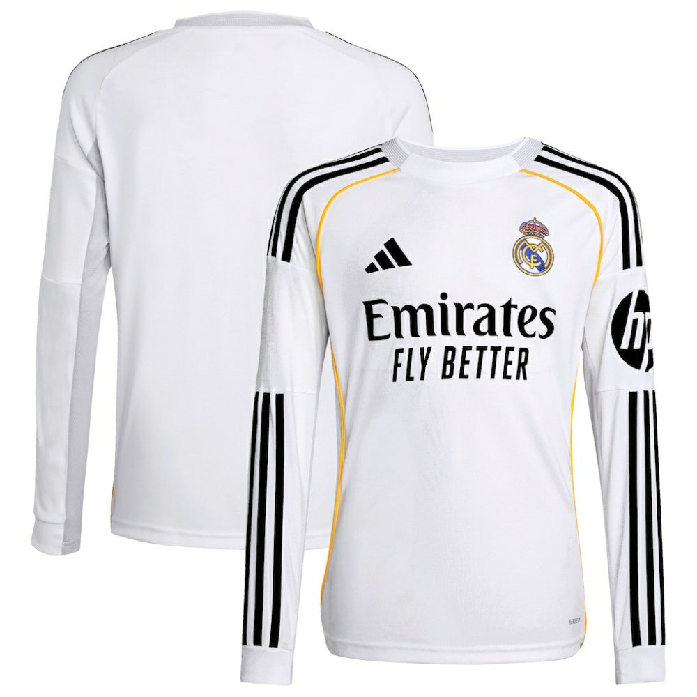 Real Madrid Youth 2025/26 Home Replica Long Sleeve Jersey White | Adidas Online