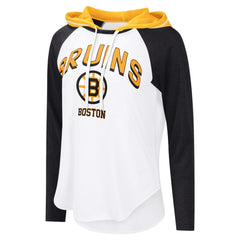 Boston Bruins G-III 4Her by Carl Banks Women's MVP Hooded Long-Sleeve T-Shirt - White - NHL