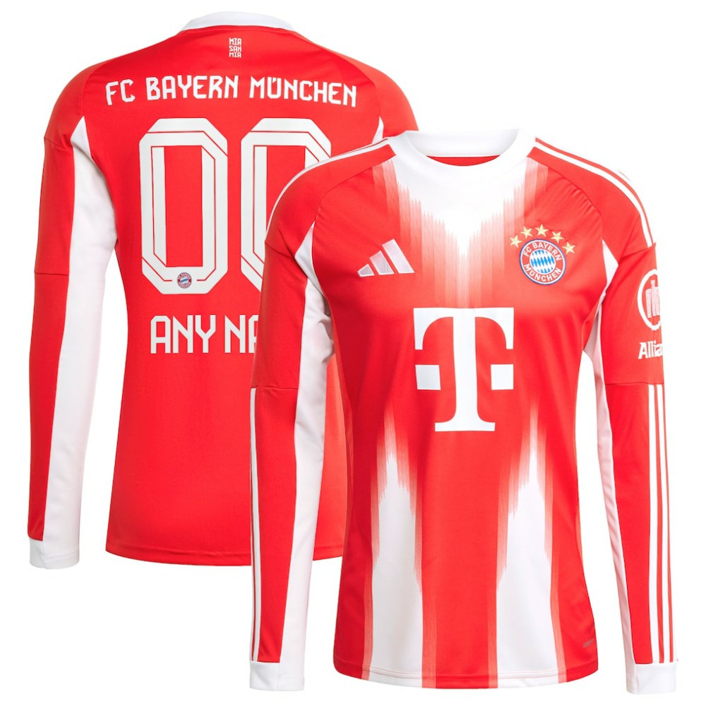 Bayern Munich 2025/26 Home Replica Long Sleeve Custom Jersey Red | Adidas Online