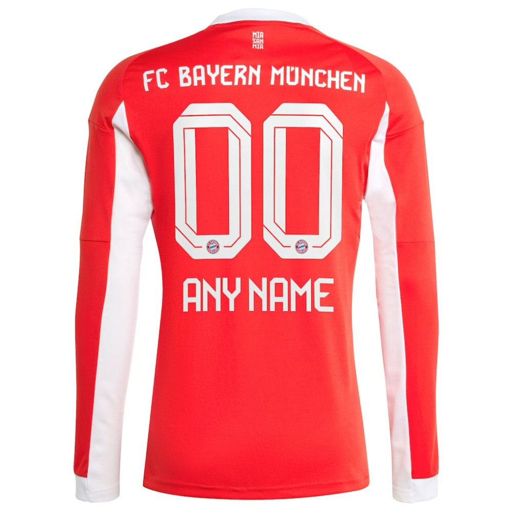 Bayern Munich 2025/26 Home Replica Long Sleeve Custom Jersey Red | Adidas Online