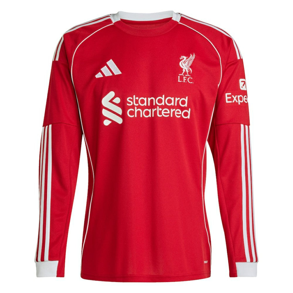 Liverpool 2025/26 Home Custom Replica Long Sleeve Jersey Red | Adidas Sale
